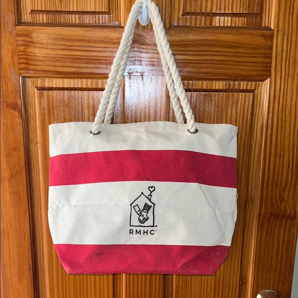 Ronald McDonald House Red and White Striped Tote Bag
